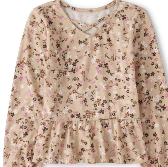 Girls floral print top - Picture 1 of 4